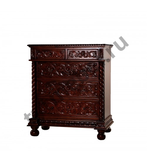 NK-135. Комод (массив красного дерева) ANTIQUE (вишня), 94*53*109 см